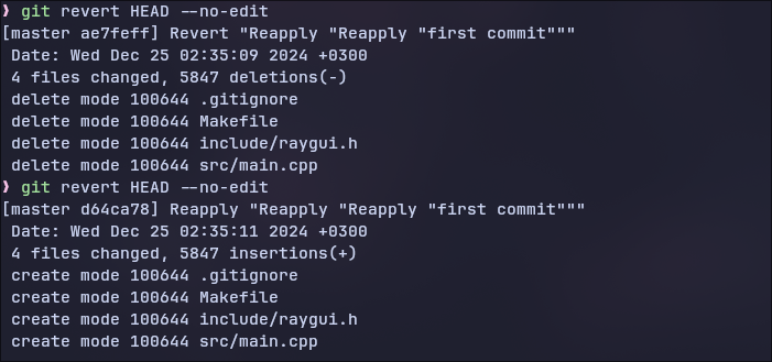 revert commits